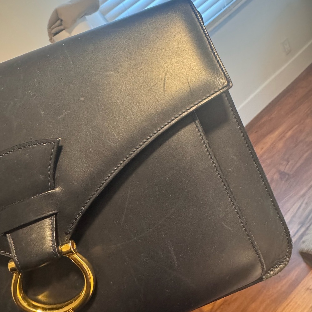 Vintage Celine Satchel/Shoulder Bag in Dark Navy Blue - Picture 13 of 13
